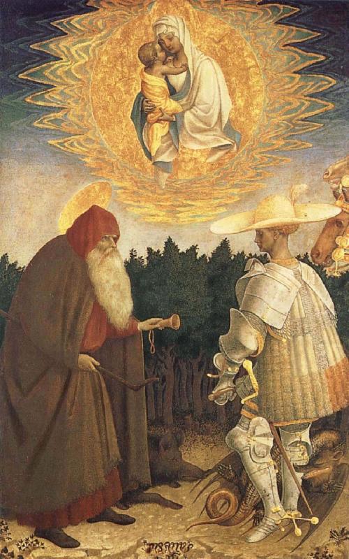 Antonio Pisanello Virgin and child with St. Goran and St Antonius china oil painting image